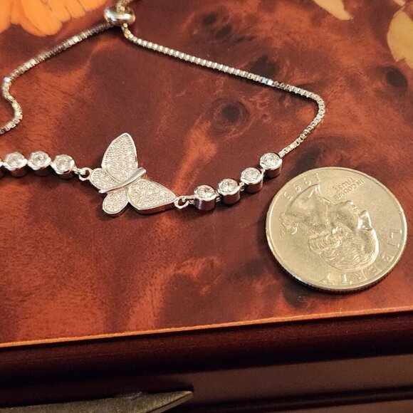 Bella Luce Butterfly Bracelet Rhodium Over Silver - Picture 3 of 7
